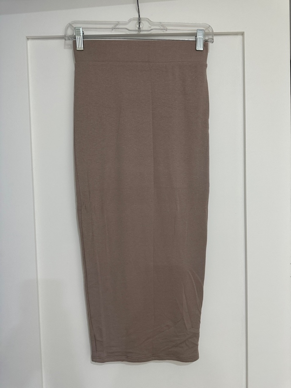 naked wardrobe Taupe Midi Pencil Skirt